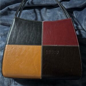 Gucci Black and Red Leather Shoulder Bag